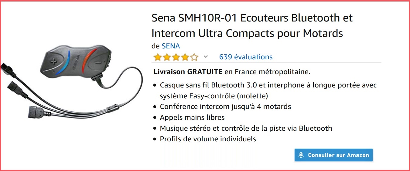 Intercom Moto Sena SMH10R