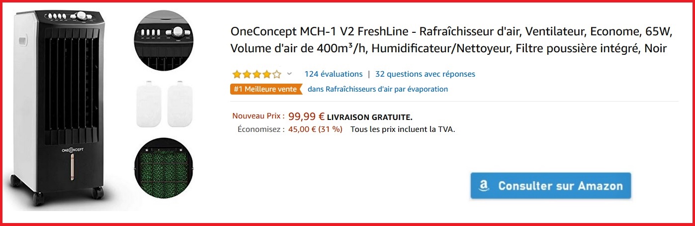 Rafrachisseur d'air OneConcept MCH-1 V2 FreshLine